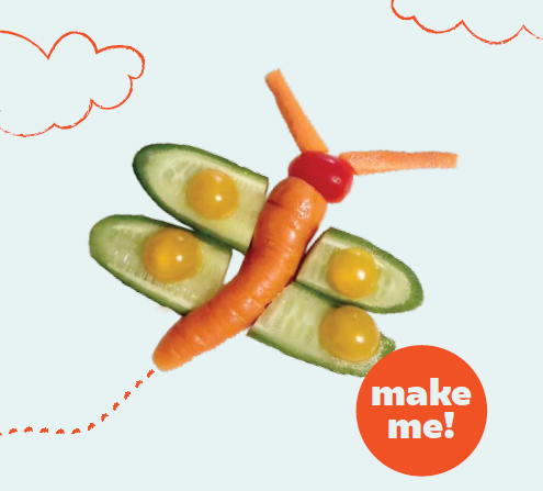 Vegetable butterfly for kids to make and eat