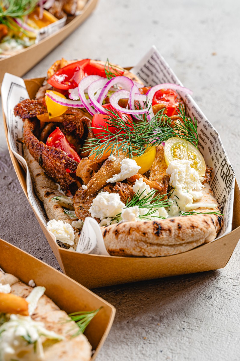 Flatbread met oesterzwamshoarma