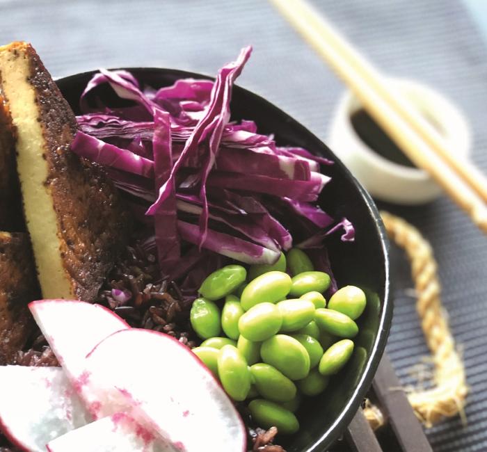 AU Asian inspired buddha bowl with red cabbage