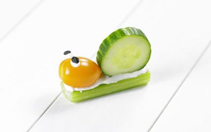 celery snail veggie play